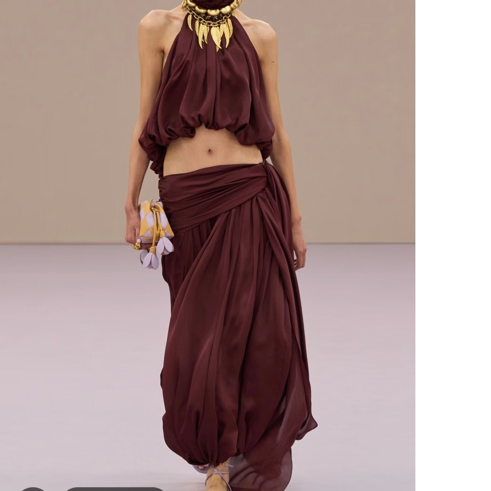 Zimmermann Luna Draped Harem Pant Wine Silk Kindred Spirit NEW 2026 Size 0/US4